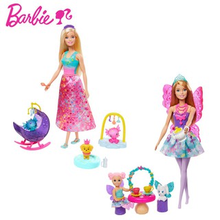 Barbie Dreamtopia Fantasy Story Tea Party&amp;Fairy Doll ชุดอุปกรณ์เสริม 2 สไตล์ 2020 ใหม่ล่าสุดจากบาบี้ GJK49