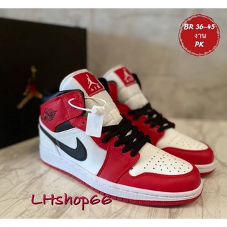 ❤️รองเท้าผ้าใบ N Air Jordan1 mid Chicago 2021❤️(ไนกี้จอร์แดน) สินค้างานHiend พร้อมส่งกลอ่ง