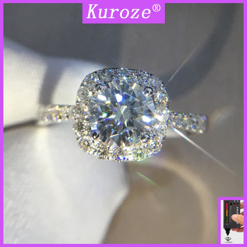 Kuroze Pt950 Moissanite แหวนเปิดหญิง
