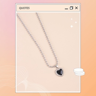 สร้อยคอจี้หัวใจสีดำ Black Heart Charam Necklace