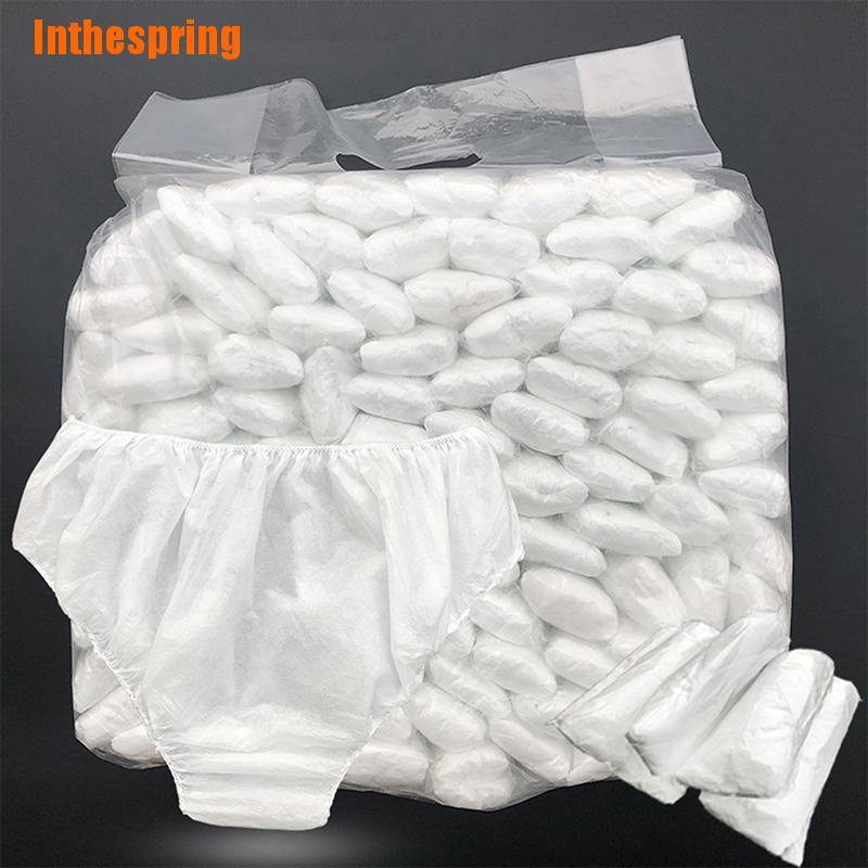 [Inthespring] กางเกงชั้นในกระดาษทอดับเบิลสีขาวแบบใช้แล้วทิ้ง 10 ชิ้น