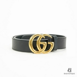 GUCCI BELT 3 CM 80 BLACK CALF GHW