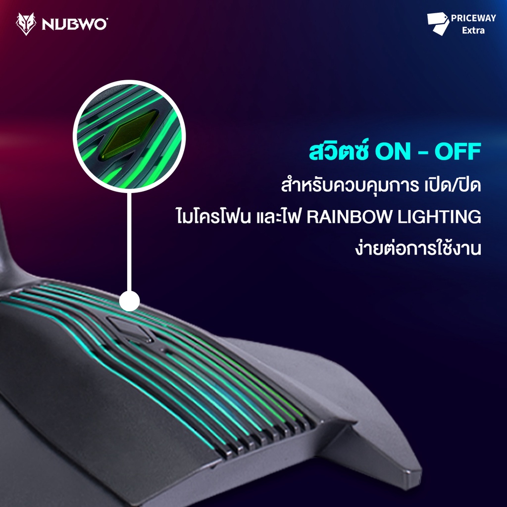 NUBWO M32 ไมโครโฟนเกมมิ่ง USB ไฟ RGB ของแท้ ราคาถูก ส่งไว รับประกันสินค้า