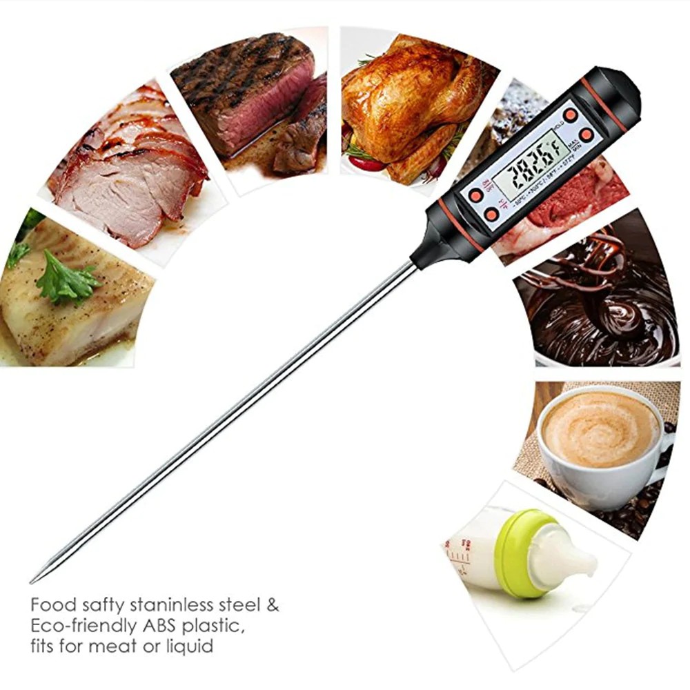 ที่วัดอุณหภูมิดิจิตอล สำหรับทำอาหาร ในครัว  Kitchen Cooking Food Meat Probe Digital BBQ Thermometer -50 To 300'C