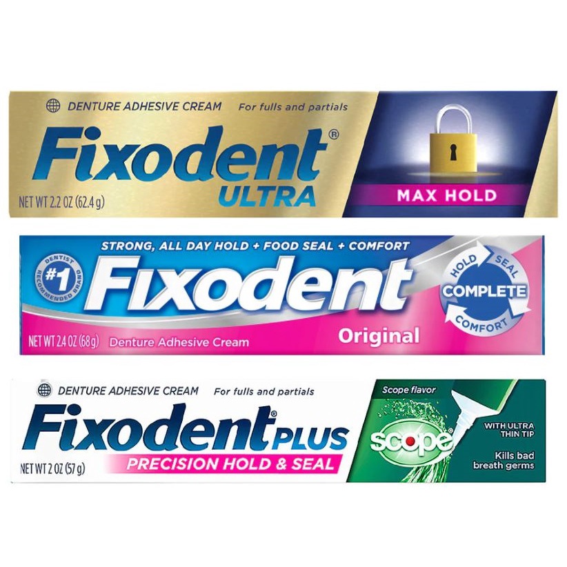 [ iiMONO ] Fixodent Complete Original | Ultra Max Hold Denture Adhesive Cream | Food Seal Plus Scope | Extra Hold Powder