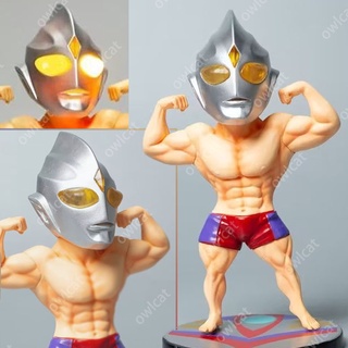 โมเดล Ultraman Tiga / Zero (LED Muscle Ver.) 14cm Figure Tokusatsu Super Hero Heisei Ultraman Tiga Multi Type Zero Default Form Funny Type Packed in Box Model อุลตร้าแมน