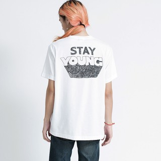 Mrmakershop เสื้อยืดผู้ชายแขนสั้น ลาย Stay Young