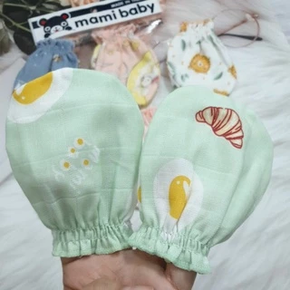 Mami baby ถุงมือเด็กแรกเกิดผ้ามัสลิน