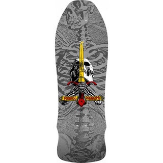 Powell Peralta Geegah Skull &amp; Sword Silver Skateboard Deck 9.75 x 30