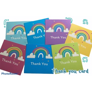 การ์ดขอบคุณลูกค้า C4-ลายน้องรุ้ง Thank you card(ขนาด 6.5*6.5ซม.)