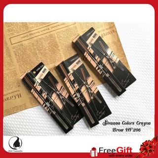 Sivanna Colors brow Arcade Crayon Sources Eyebrow Pencil 0.1g HF206 ซีเวียน่า ดินสอเขียนคิ้วหัวเล็ก