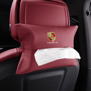 Porsche LOGO car tissue boxmacan Cayenne Cayman taycan 718 Boxster 911 Panamera seat back suspension drawer leather box