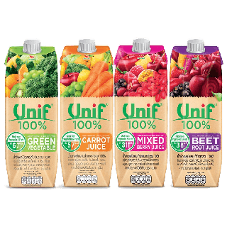 [3 กล่อง] Unif 100% น้ำผักผลไม้รวม100% 1000มล.