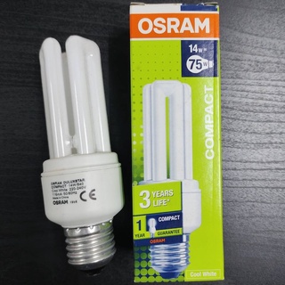 หลอดไฟ OSRAM Duluxstar Compact 🚨 แพ็ค 2 ชิ้น 🚨 : 14W ขั้ว E27 แสง CoolWhite 840 หลอดประหยัดไฟ