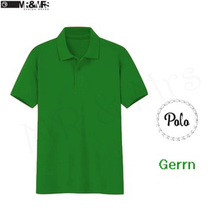 เสื้อโปโล เสื้อคอปกชาย/หญิง แขนสั้น POLO ผ้าCOTTON มีกระเป๋าหน้า (สีเขียว) HONEY BIRD