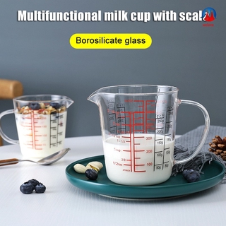 Glass Measuring Cup Jug Heat Resistant Glass Cup Measure Jug Creamer Scale Cup Glass Cup