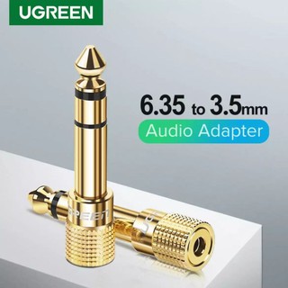 UGREEN รุ่น 20503 อะแดปเตอร์ หัวเเจ็ค 6.35mm แปลงเป็น 3.5mm ชุปทอง24k Original สำหรับหูฟัง และเฮดโฟน (1ชิ้น)