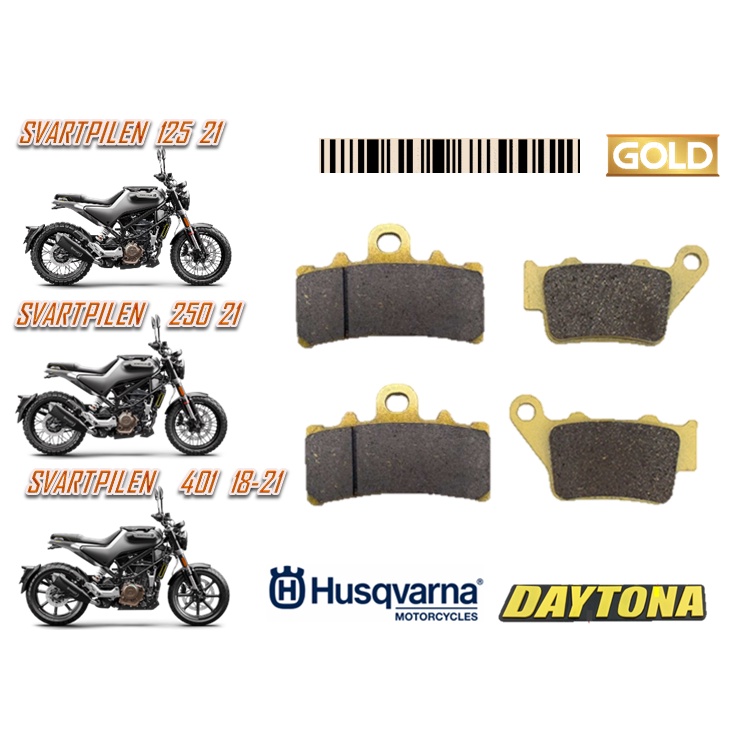 HUSQVARNA SVARTPILEN 125 SVARTPILEN 250 SVARTPILEN 401 BRAKE PADS GOLD QUALITY MOTORSPORT