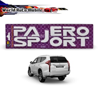 โลโก้แปะฝากระโปรงหน้า "PAJERO SPORT"  มิซูบิชิ ปาเจโร่ สปอร์ต สี ขาว Pajero Sport Mitsubishi 4 ประตู ปี2016-2018