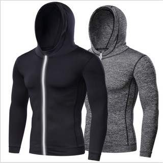 เสื้อแขนยาวซิปมีฮู้ด แจ็คเก็ตสปอร์ตออกกำลังกายฟิตเนส Pro Sport Hood