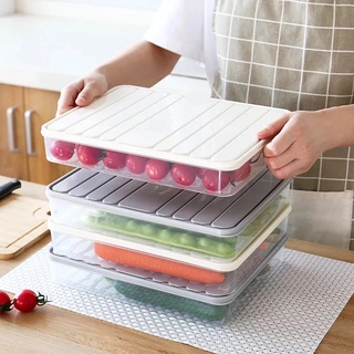 Refrigerator Food Fresh-keeping Box / Egg Dumpling Organizer Box with Lid /  Fridge Container Drawer Storage Boxes