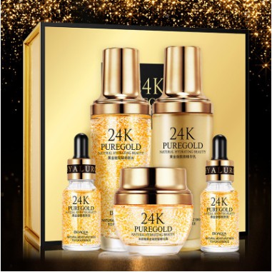 🔥พร้อมส่ง🔥เซ็ต 24k บำรุงผิวหน้า gold gold hyaluronic acid hydrating essence skin care set hydrating moisturizing