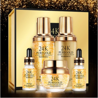 พร้อมส่ง เซ็ต 24k บำรุงผิวหน้า gold gold hyaluronic acid hydrating essence skin care set hydrating moisturizing