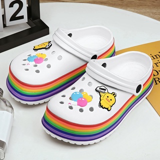 crocsรองเท้าแตะ แบบสวม กันลื่น สําหรับใส่ในบ้าน รองเท้ากลางแจ้ง รองเท้าผู้หญิง รองเท้าสวยน่ารัก รองเท้าแตะ