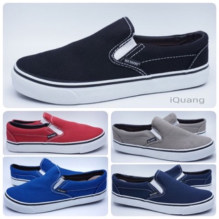 รองเท้าผ้าใบสลิปออน​ สไตล์แวนส์(Mashare) V5 สี เทาเข้ม ดำ กรม น้ำเงิน แดง Size 38-43