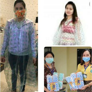 เสื้อกันฝน ใส่แล้วทิ้ง  ใช้ในโรงพยาบาล /แทน ชุด PPE