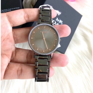 (ผ่อน0%) นาฬิกา  COACH - Ladies Perry Gray Watch - 14503635 สเตนเลสสีเทา หน้าปัดกลม 36 มม.