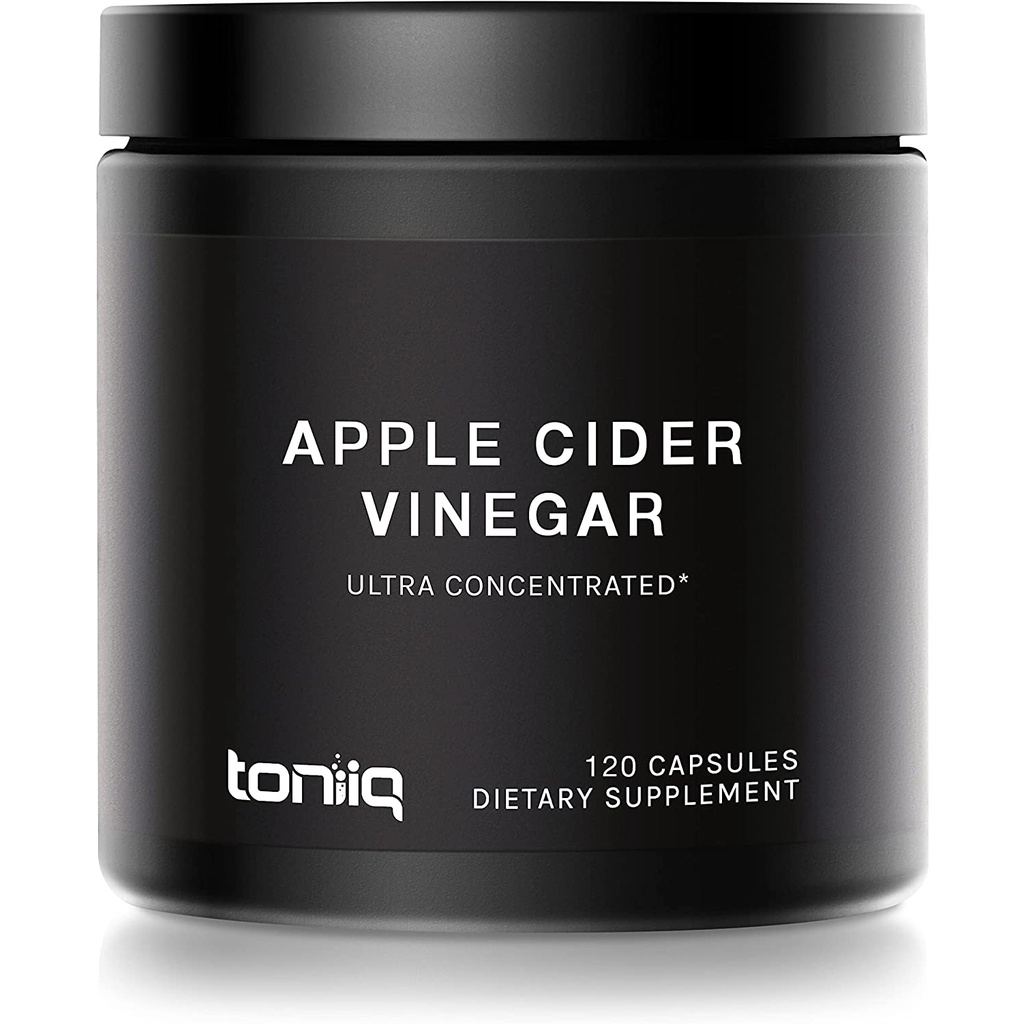Toniiq Apple Cider Vinegar 120 Capsules ACV น้ำส้มสายชูแอปเปิ้ลไซเดอร์ คุมน้ำหนัก เผาผลาญไขมัน กรดอะซิติก (Acetic acid)