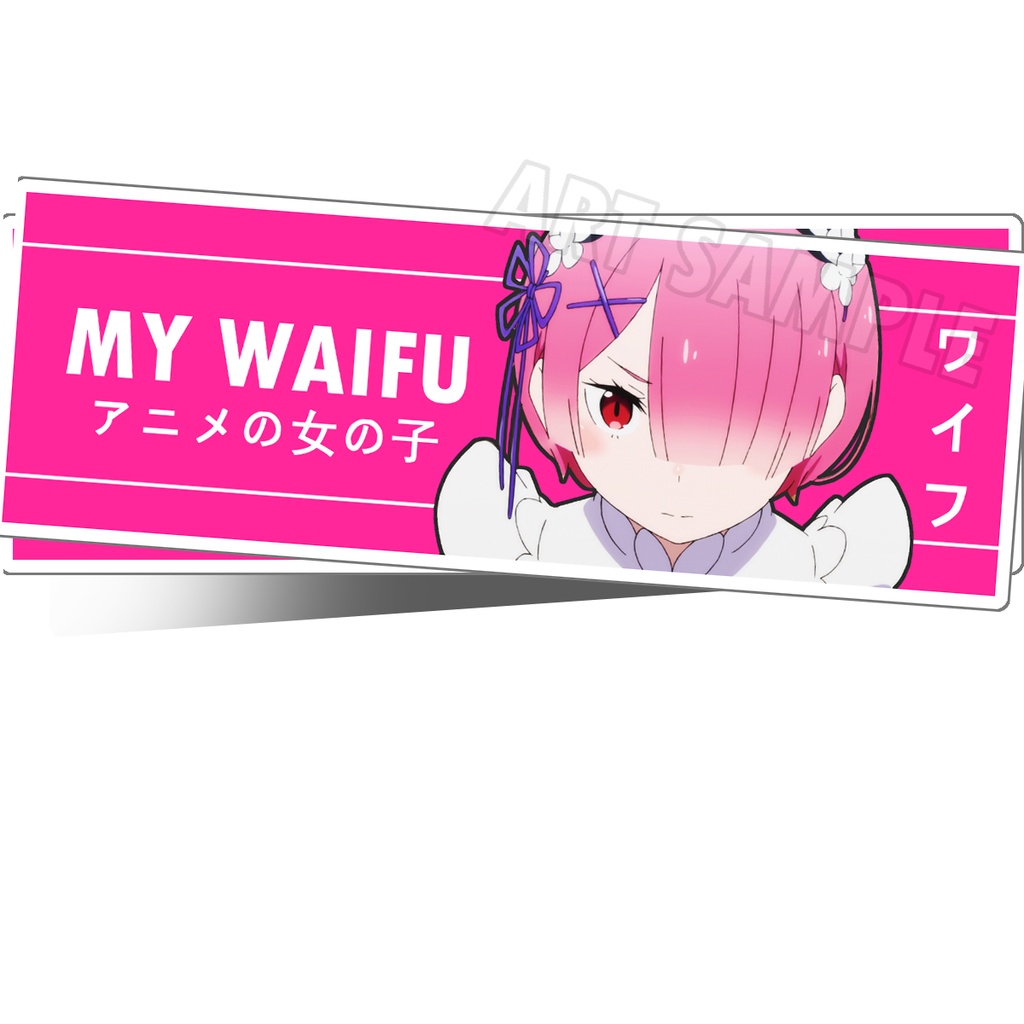 Ram อนิเมะสติกเกอร์  2 ชิ้น Ram MY WAIFU สติ๊กเกอร์ Re-Zero Sticker Fan-Made Anime Sticker แรมสติ๊กเ