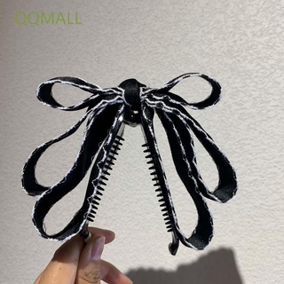 QQMALL Temperament Vertical Clip Korean Hair Accessories Banana Clip Crochet Webbing Women Cute Ribbon Bow Sweet Girls Hairpins/Multicolor