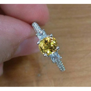 แหวนเงินแท้ 92.5  พลอยซิทริน Citrine น้ำหนัก 1.83 กะรัต สวยไฟดีมากๆๆค่ะ