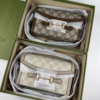 Gucci mini horsebit 1955 bag กระเป๋า สะพายข้าง กุชชี่ มินิ เบจ น้ำตาล ของแท้ น่ารักมาก กระเป๋าแบรนด์เนม