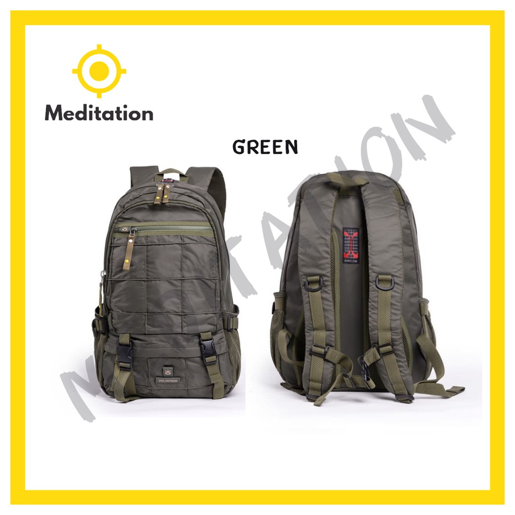 VOLUNTEER พร้อมส่ง กระเป๋าเป้ ใบใหญ่ ช่องใหญ่ มีช่องโน๊ตบุ๊ค ใส่ของได้เยอะมาก ผ้าไนล่อนกันน้ำ แข็งแรง ทนทาน น้ำหนักเบา