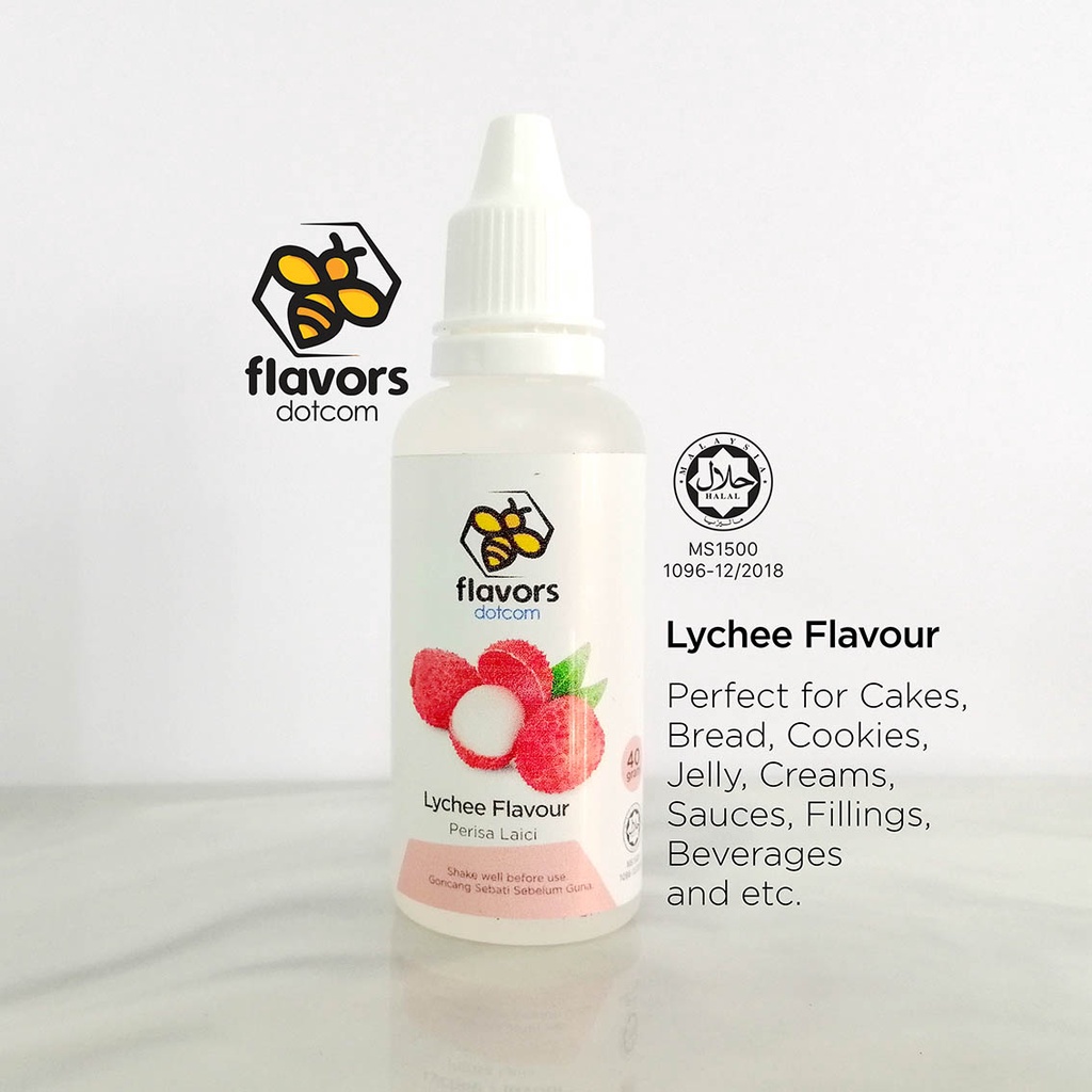 [HALAL] อาหาร Dotcom Flavouring - Lychee Emulco (35g) / Lychee Flavour (40g)