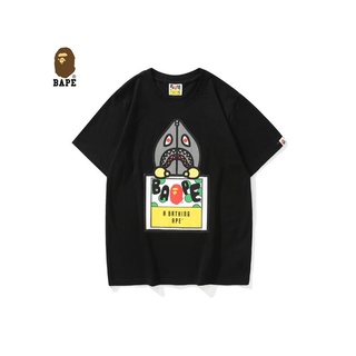 3912 bape เสื้อยืดแขนสั้น สีแดง แฟชั่นสําหรับผู้ชาย ผู้หญิง