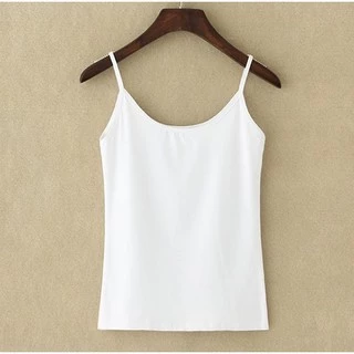 เสื้อสายเดี่ยว เนื้อผ้าดี สวมใส่สบาย ดีไซน์สวยงาม [ขาว-ดำ]