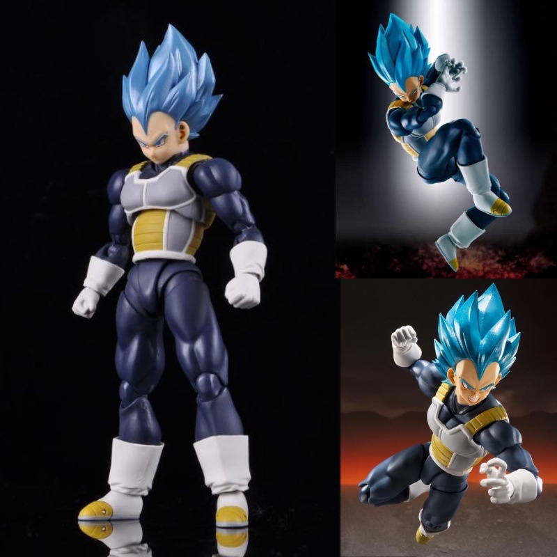 Dragon Ball WD Blue-Haired Vegeta SHF Joint โมเดลตกแต่งตุ๊กตาสํานักงานที่สามารถเคลื่อนย้ายได้