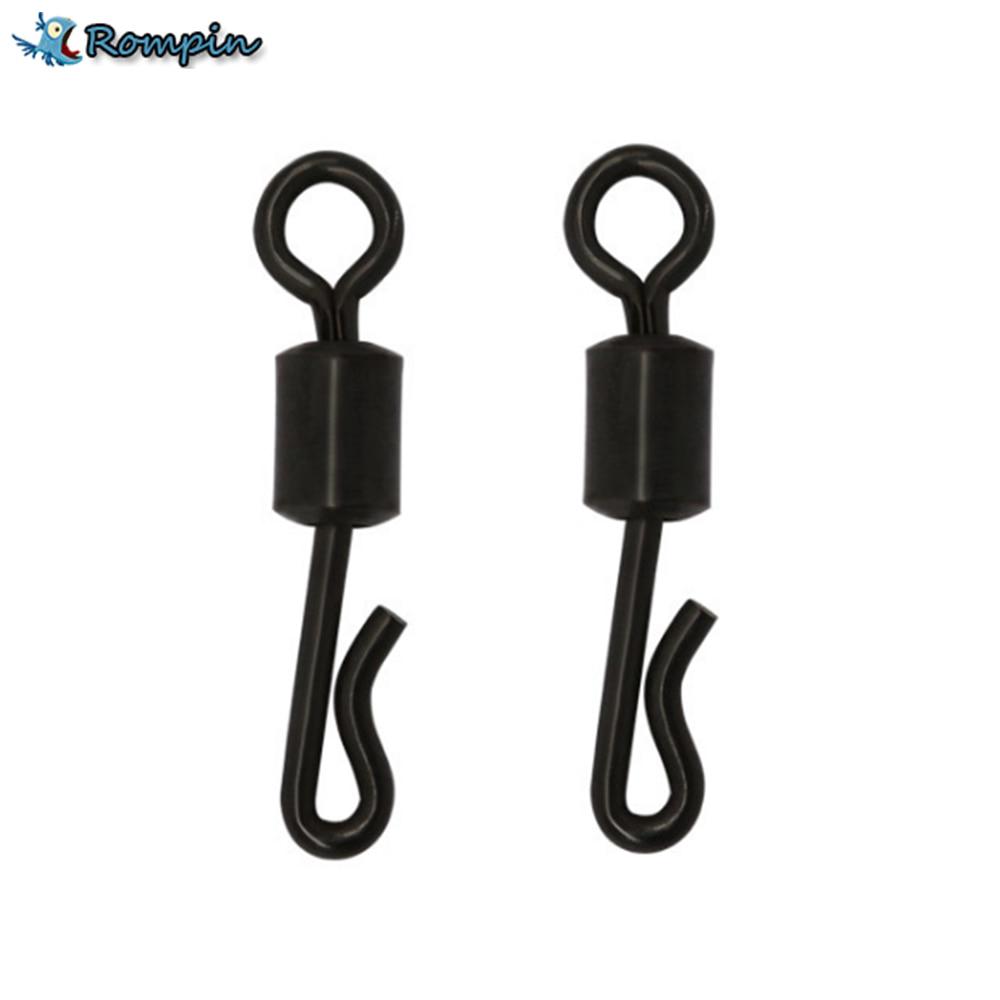 20pcs/lot Q-Shaped Matt Black Color For Carp Fishing UK size 8# Quick Change Swivel Fishing Terminal Tackle Accessory