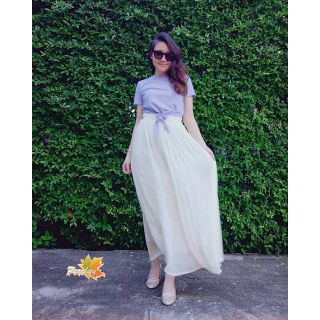 🍃กระโปรงทรงยาว สม๊อคหลัง Maxi Dress Skirt Japan Silk🍃