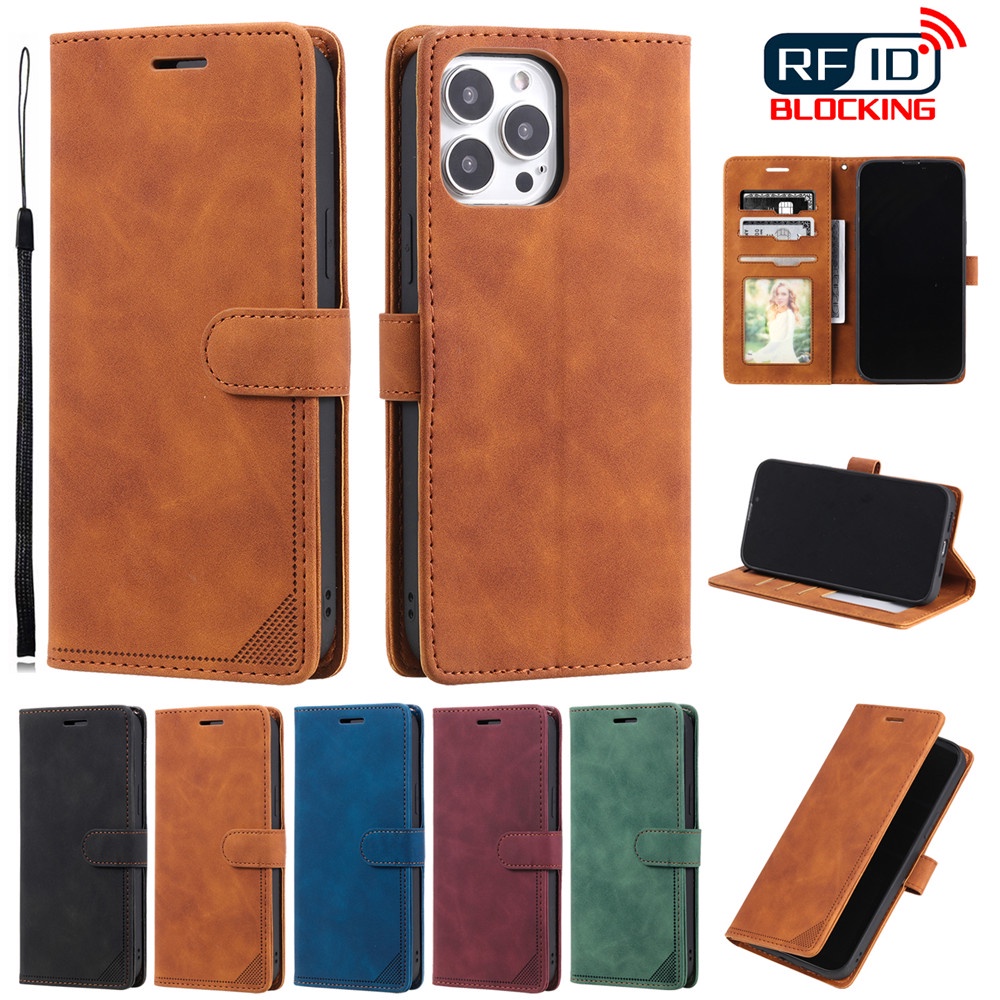 Flip Cover Case for Samsung S21 Ultra S20 FE 5G S10 Plus Note 8 PU Leather with Card Pocket เคสฝาพับ เคสหนัง แท้ ฟิล์มกันรอย Note8 s10+ s20+ s20fe s21+