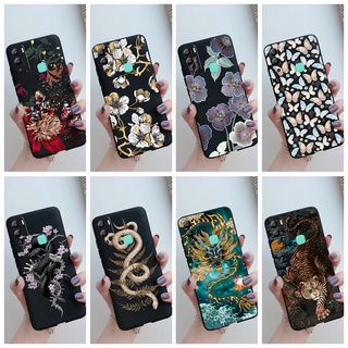 เคสโทรศัพท์ซิลิโคน TPU แบบนิ่ม ลายงู และมังกร สีดํา สําหรับ Infinix Hot 12 12i X665B X665 12 Play