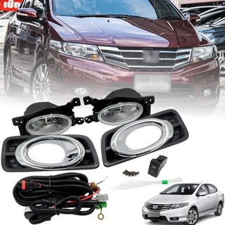 ไฟตัดหมอก รุ่น HONDA ซิตตี้ ไฟสปอร์ตไลท์ ฮอนด้า CITY ปี 2012 - 2013 พร้อมครอบ สีดำ วงแหวนโครเมี่ยม และชุดสายไฟ 1 ชุด