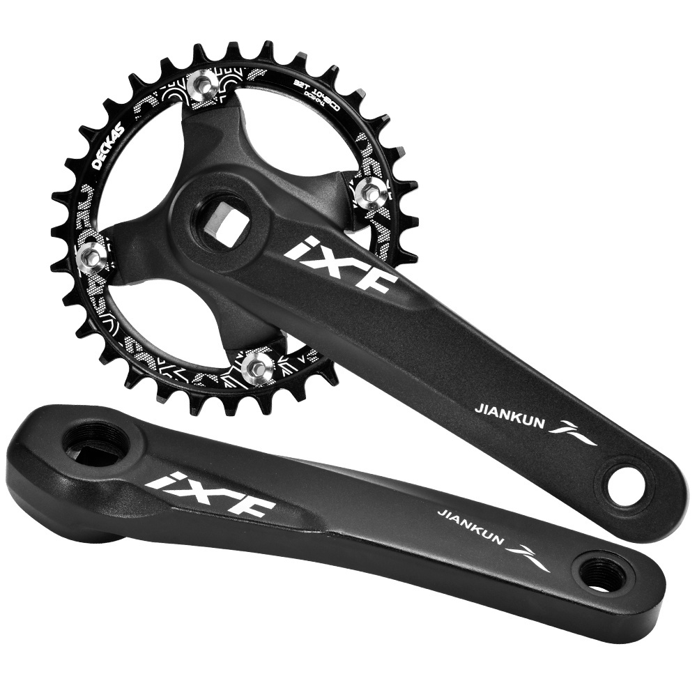 BALINGE Bike Crankset 42T - 170mm Universal Square Crankset Set Charing Crank Set With 170mm Aluminium Alloy Arm For Single/1/6/7/8 Speeds Ladies Bike/Folding Bike/Cruiser Bike/Mountain Bike, Black