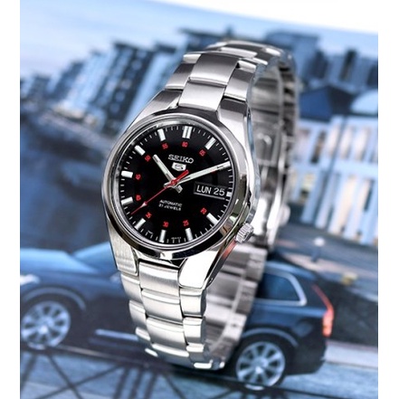 นาฬิกา Seiko Automatic รุ่น SNK617K1 นาฬิกาผู้ชาย สายแสตนเลส หน้าปัดดำ - ของแท้ 100% รับประกันสินค้า 1ปีเต็ม