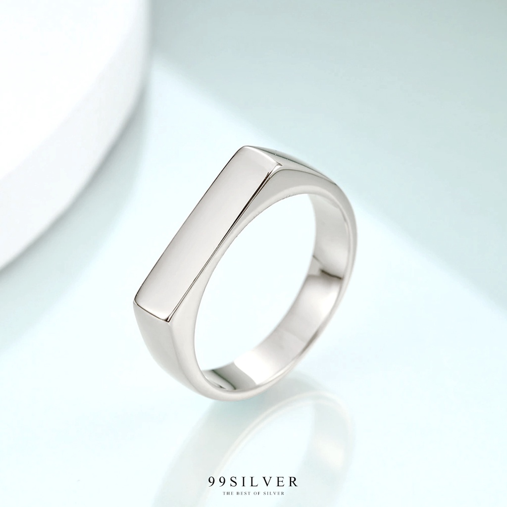 แหวนหน้าปาด เนื้อแสตนเลสแท้ ดีไซน์ minimal สามารถสลักอักษรได้ทุกตำแหน่ง (SL33)