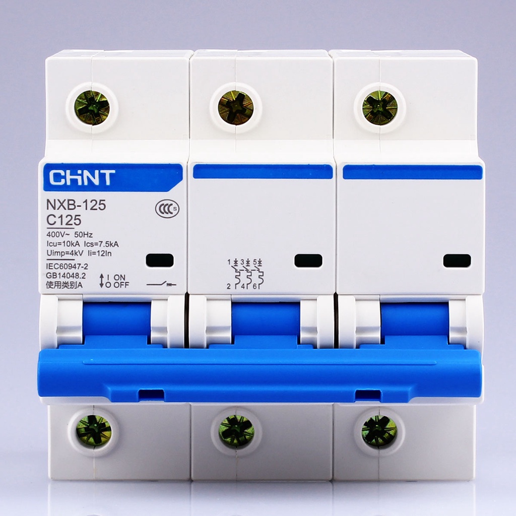 NXB-125 Series (Curve C & Curve D) เซอร์กิตเบรกเกอร์ / ลูกย่อย 3P 4P MCB Miniature Circuit Breaker "CHINT"